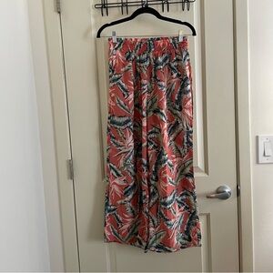 Christian Siriano tropical print linen pants